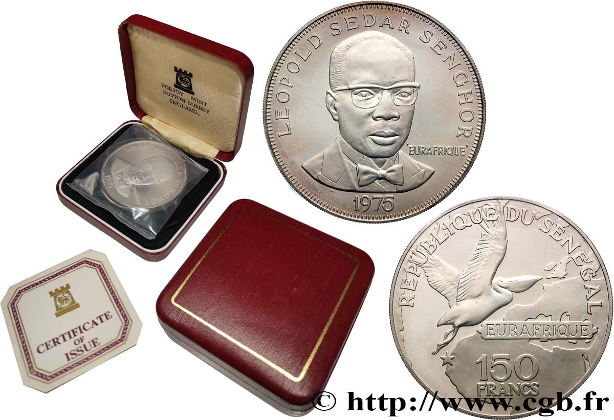 SENEGAL 150 Francs Eurafrique - Léopold Sedar Senghor 1975 Pobjoy Mint ST 