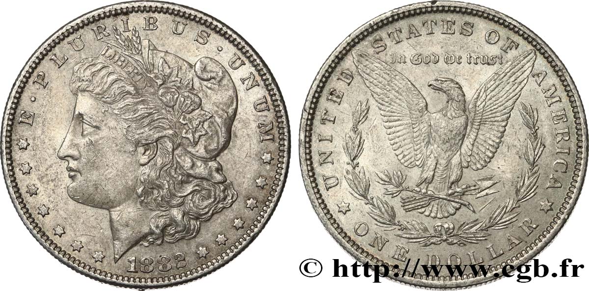 ÉTATS-UNIS D AMÉRIQUE 1 Dollar Morgan 1882 Philadelphie VZ 