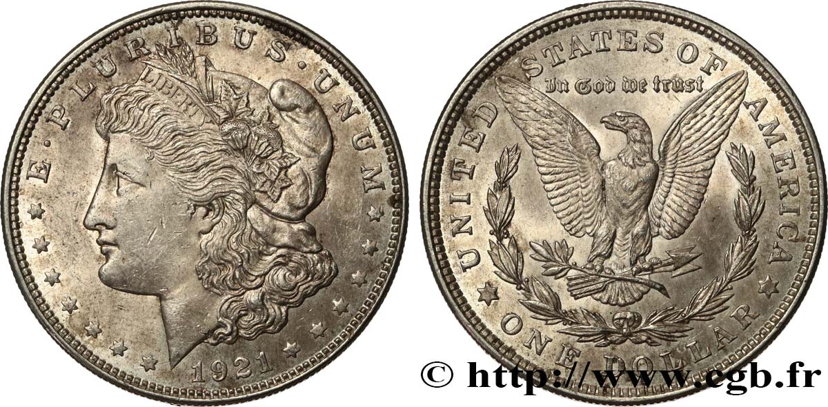 ÉTATS-UNIS D AMÉRIQUE 1 Dollar Morgan 1921 Philadelphie SUP+ 