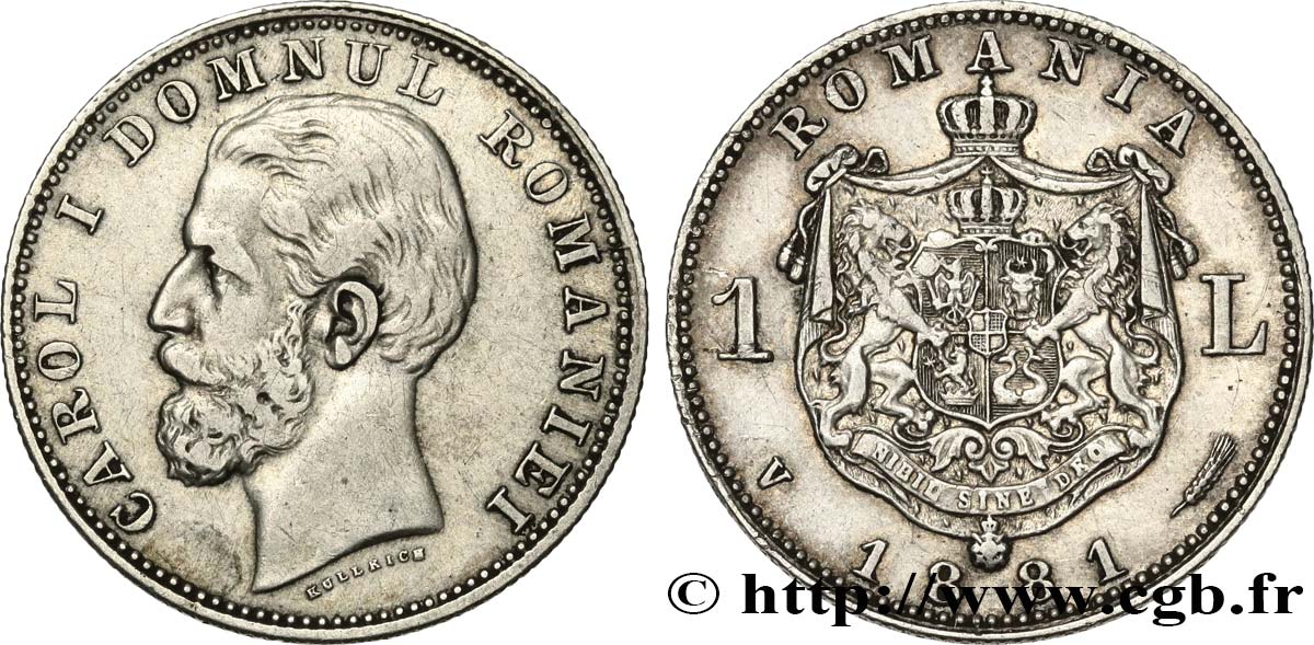 ROMANIA 1 Leu Charles Ier 1881 Vienne BB 