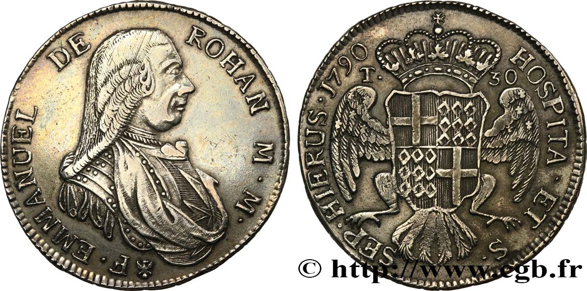 MALTE - EMMANUEL DE ROHAN 30 Tari 1789 La Valette TTB 