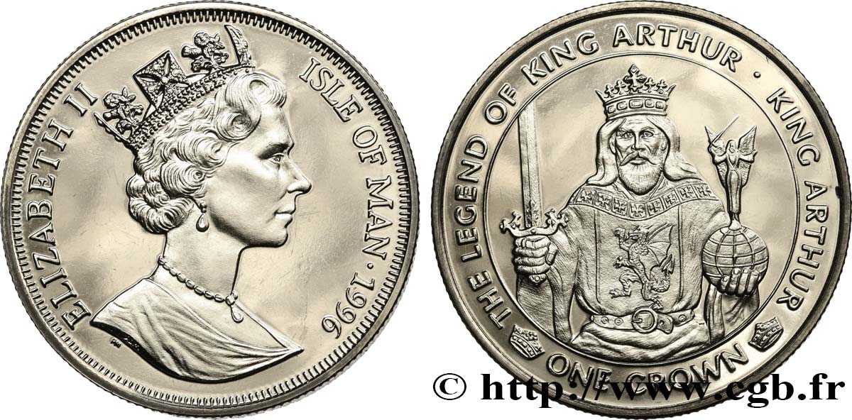 ISLE OF MAN 1 Crown Proof le roi Arthur 1996 Pobjoy Mint MS 
