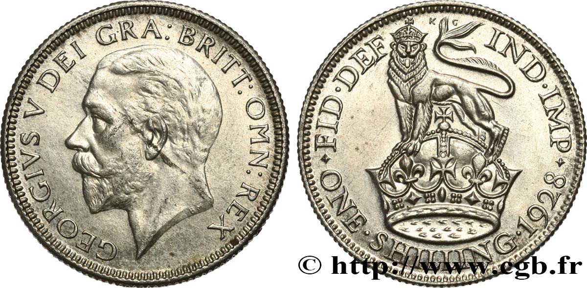 REINO UNIDO 1 Shilling Georges V 1928 Londres EBC 