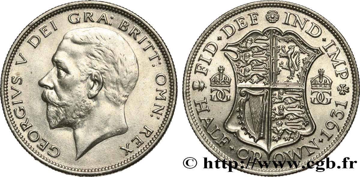 REINO UNIDO 1/2 Crown Georges V 1931  EBC 