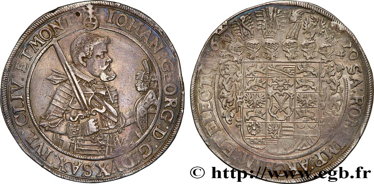 GERMANY - SAXONY - JEAN-GEORGES I Thaler 1620 Dresde fVZ/SS 