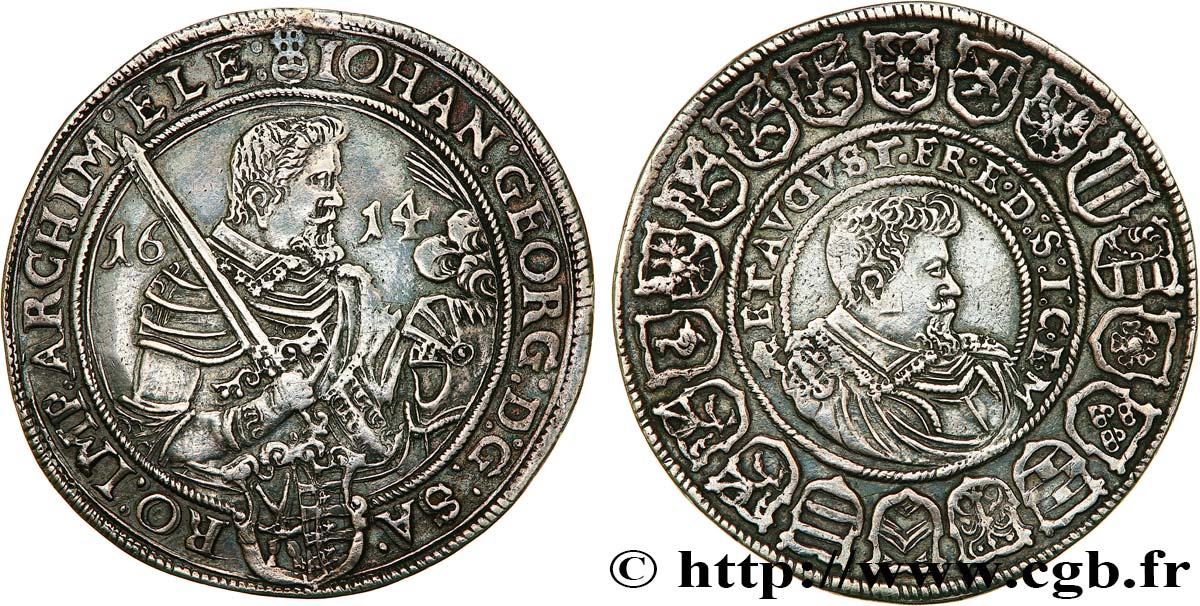 GERMANY - SAXONY - JOHN-GEORGE I Thaler 1614 Dresde AU 