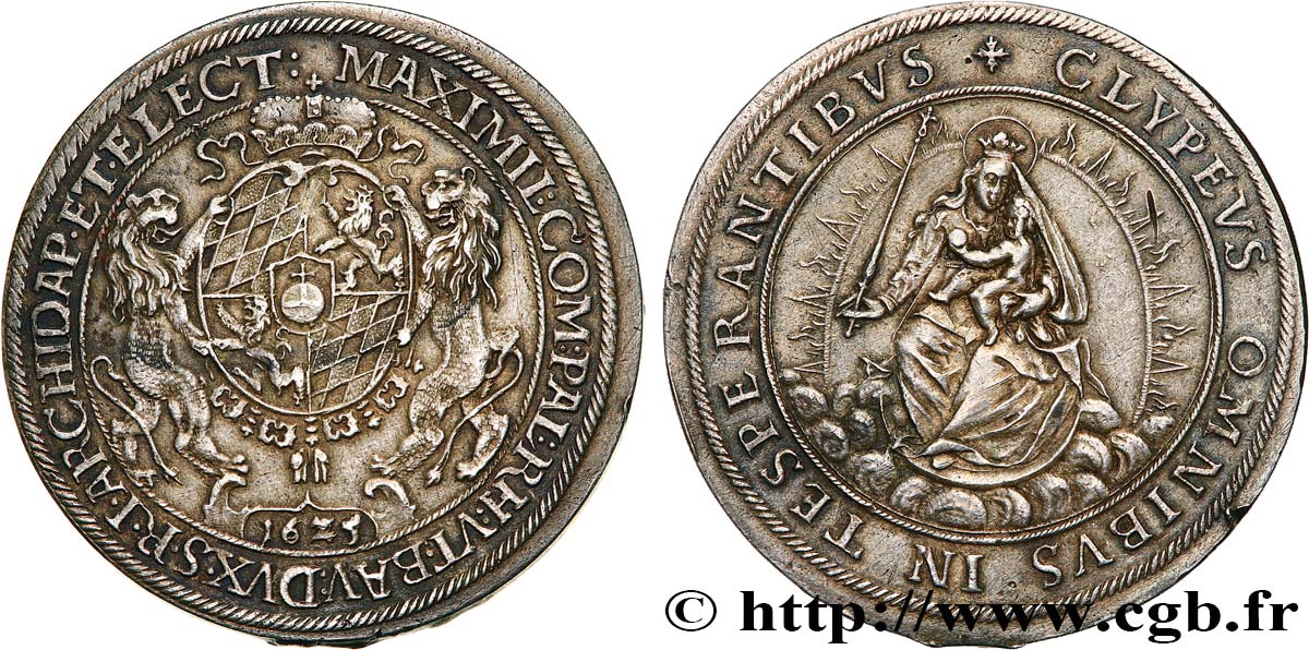 GERMANY - DUCHY OF BAVARIA - MAXIMILIAN I Thaler à la Madonne 1625 Munich AU 
