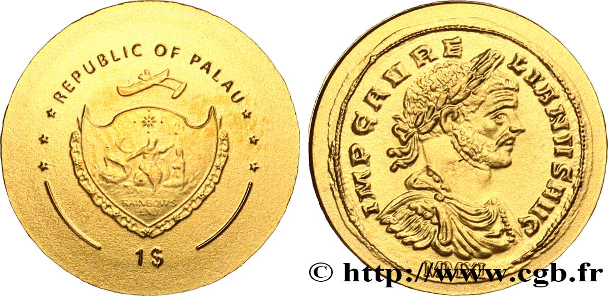 PALAU 1 Dollar série monnaies romaines : monnaie d’Aurélien 2011  ST 