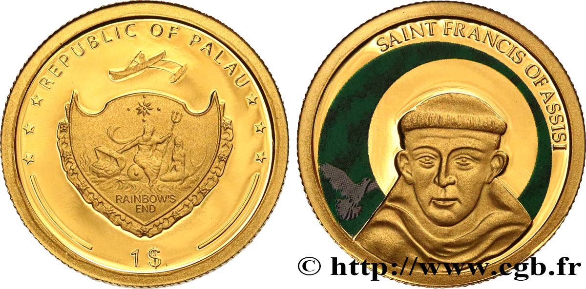 PALAU 1 Dollar Proof Saint-François d’Assise (2008)  ST 