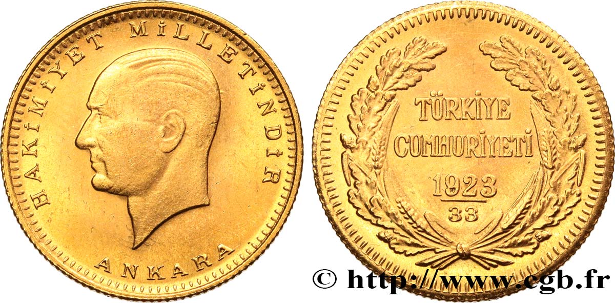 TURQUíA 100 Kurush Kemal Ataturk 1923 an 33 (1955) Ankara EBC 