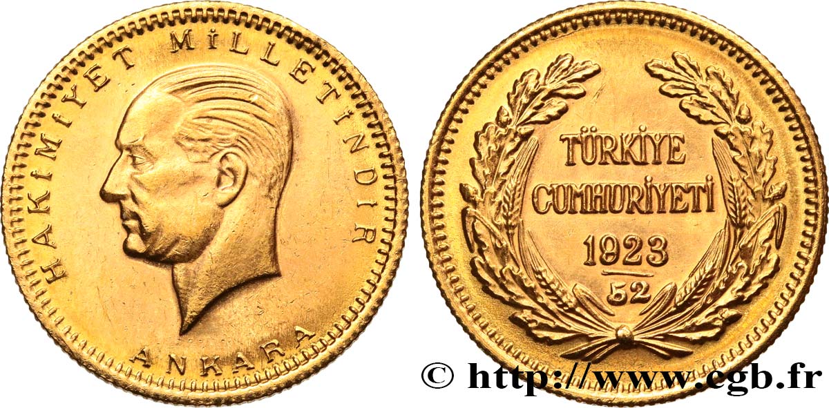 TURQUIE 100 Kurush Kemal Ataturk 1923 an 52 (1974) Ankara SUP 