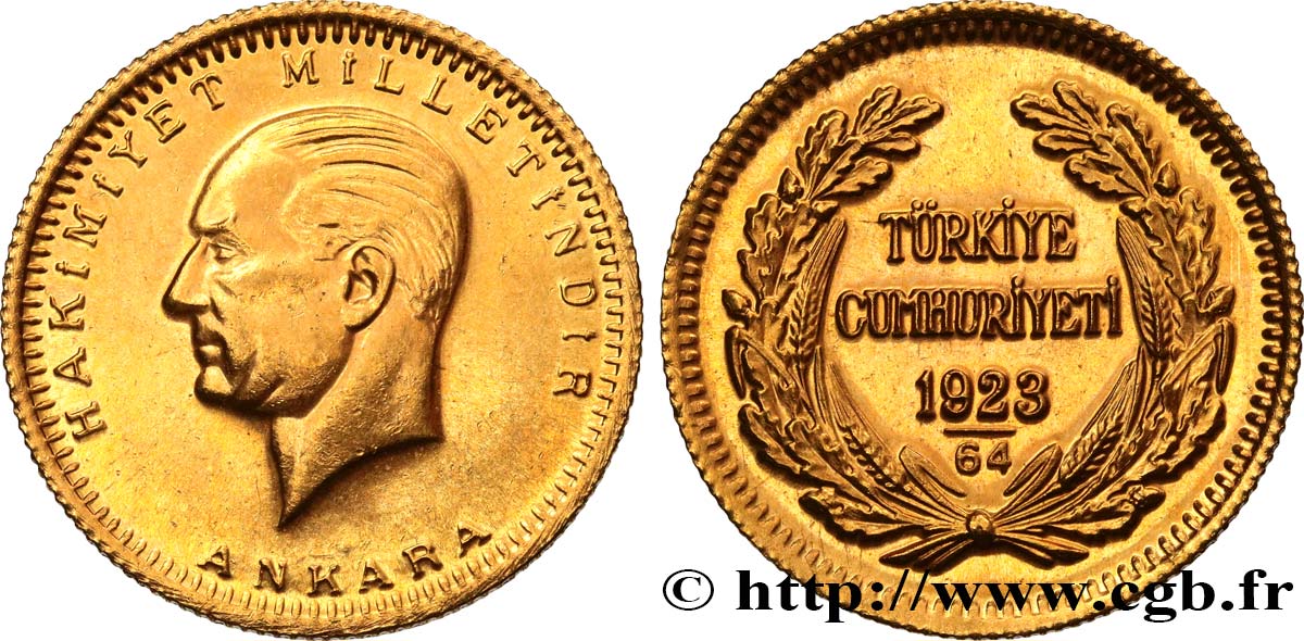 TURKEY 100 Kurush Kemal Ataturk 1923 an 64 (1986) Ankara MS 