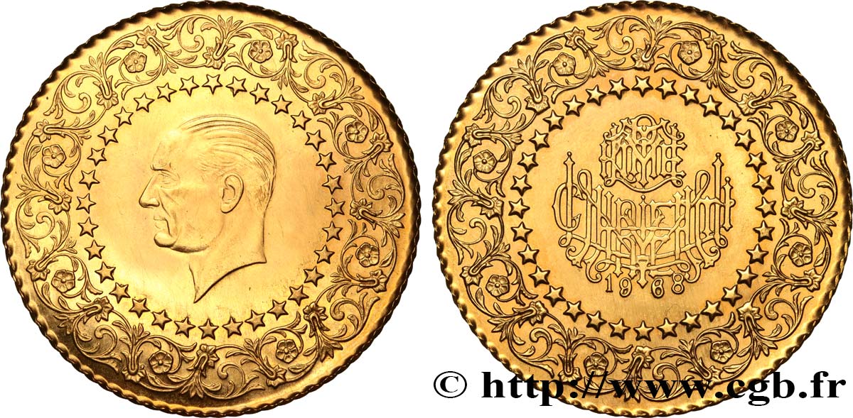 TURCHIA 250 Kurush Mustafa Kemal Atatürk série des  monnaies de luxe 1968  MS 