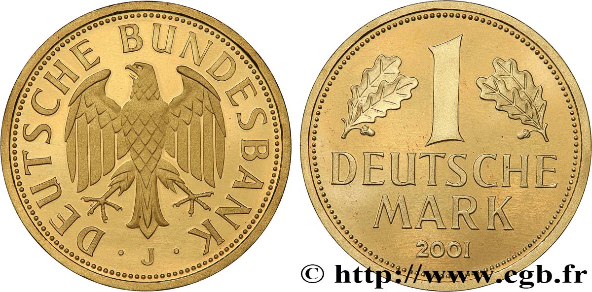 GERMANY 1 Mark Proof en or 2001 Hambourg MS 