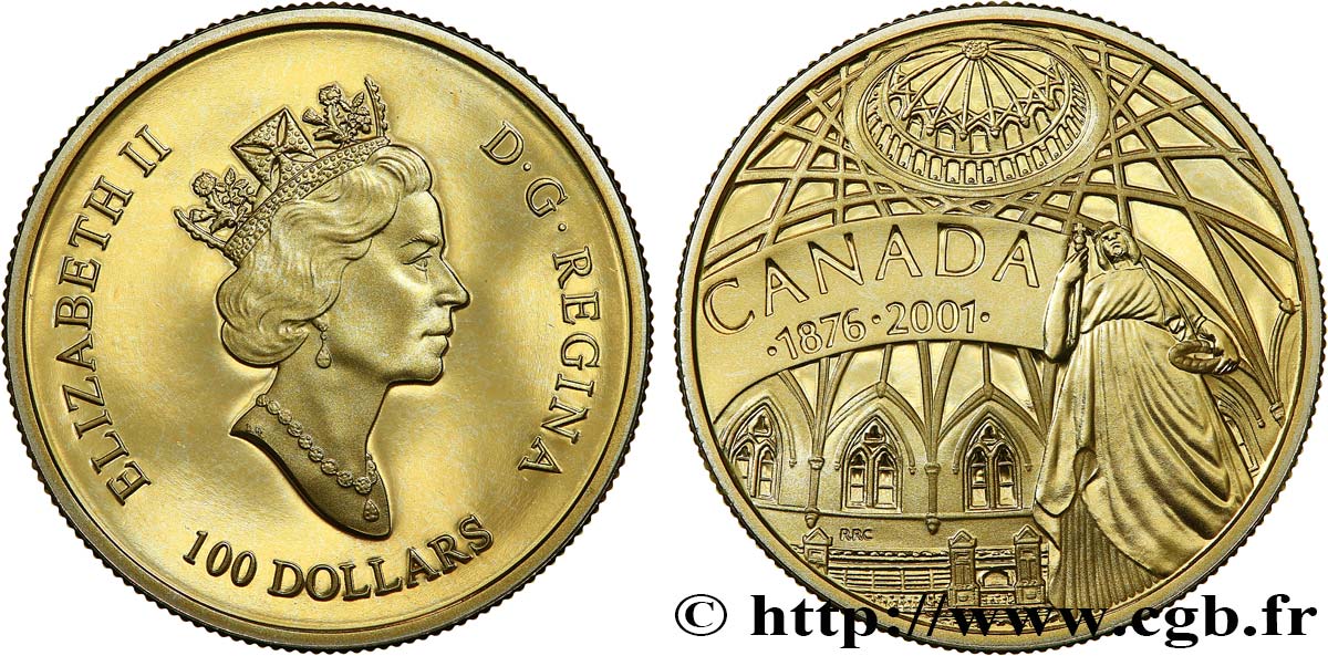 CANADA 100 Dollars Bibliothèque du Parlement 2001  FDC 