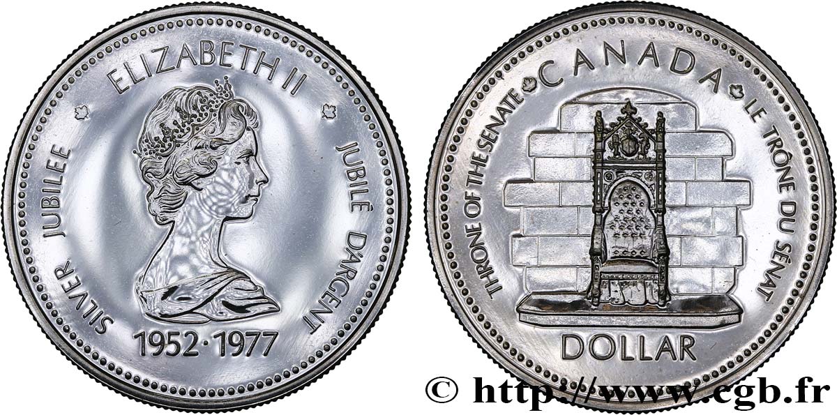 CANADA 1 Dollar Jubilé d’Elisabeth II 1977  MS 