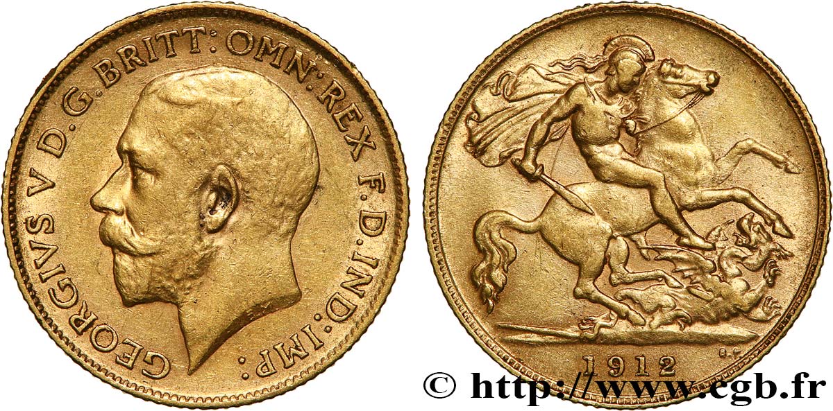 OR, PALLADIUM ET PLATINE INVESTISSEMENT 1/2 Souverain Georges V 1912 Londres SUP 