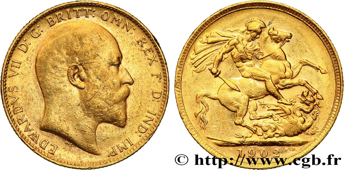 INVESTMENT GOLD 1 Souverain Edouard VII 1902 Perth VF 