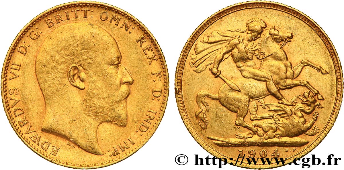 OR, PALLADIUM ET PLATINE INVESTISSEMENT 1 Souverain Edouard VII 1904 Perth TTB 