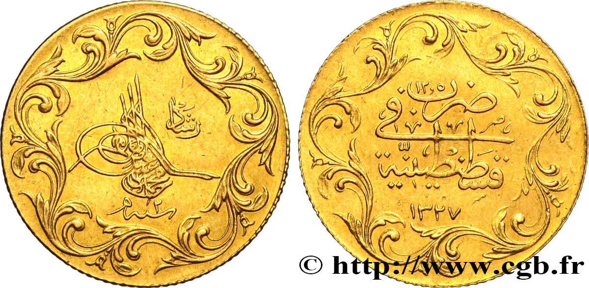 TURQUIE 12 1/2 Kurush AH 1327 an 2 1910 Constantinople SUP 