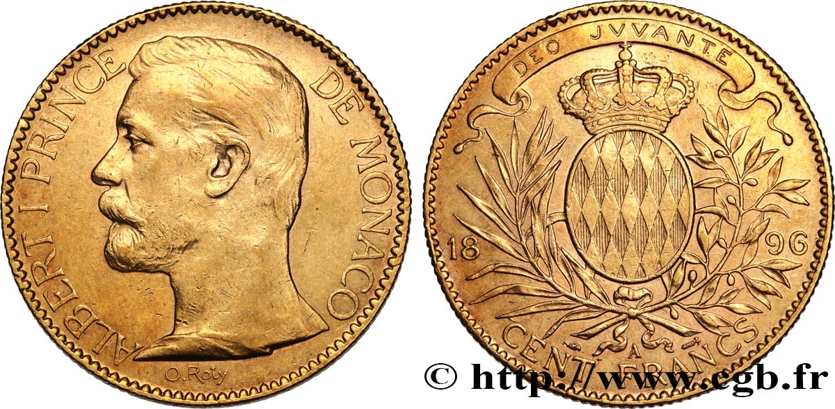 MONACO 100 Francs or Albert Ier 1896 Paris q.SPL 
