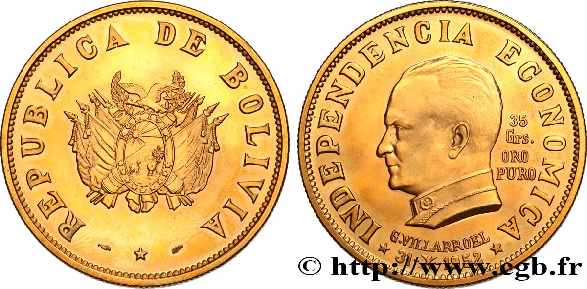 BOLIVIA - REPUBLIC Médaille Nationalisation des Compagnies Minières 1952  MS 