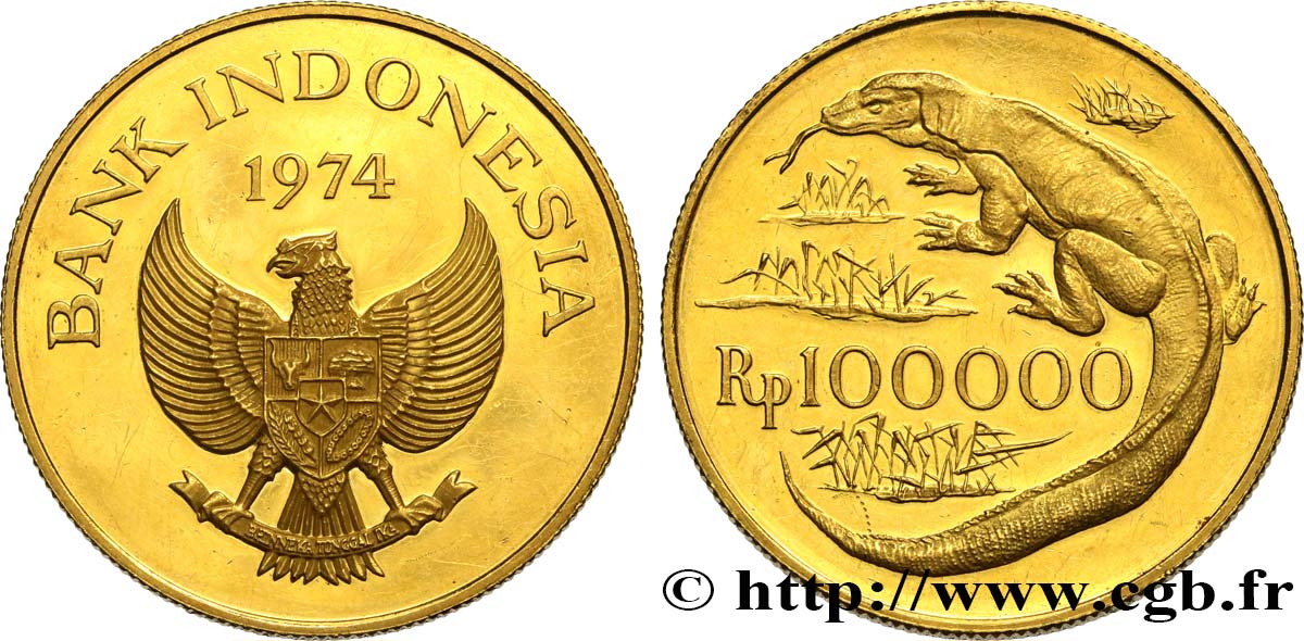 INDONÉSIE 100 000 Rupiah Proof 1974  SUP 