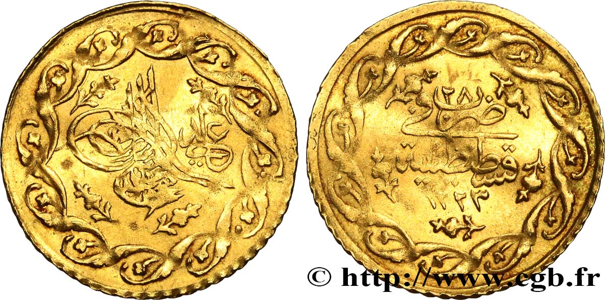 TURKEY 1 Cedid Mahmudiye Mahmud II AH 1223 An 28 (1835) Constantinople XF 
