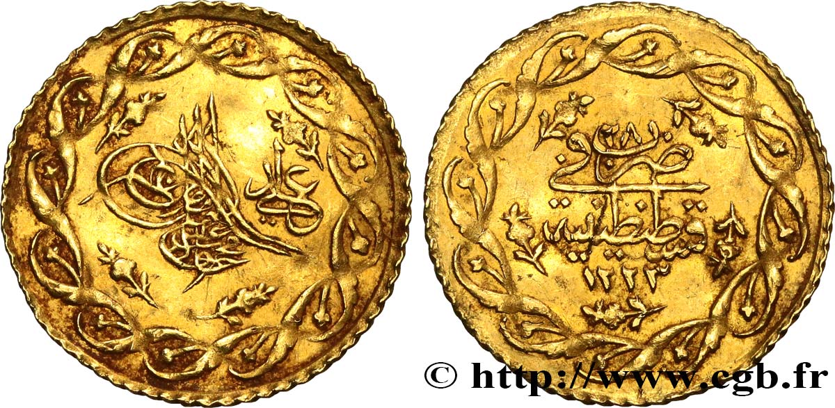TURKEY 1 Cedid Mahmudiye Mahmud II AH 1223 An 28 (1835) Constantinople XF 