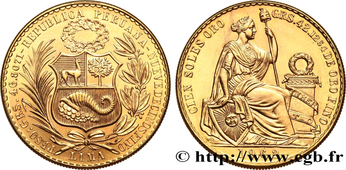 PERú 100 Soles de Oro 1962 Lima EBC 
