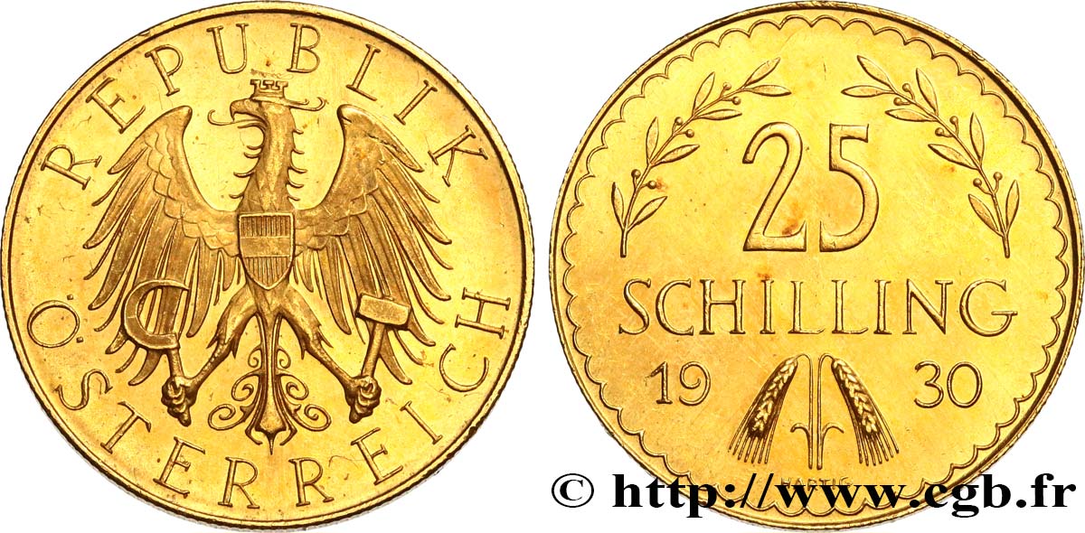 AUSTRIA 25 Schilling Proof aigle héraldique 1930 Vienne EBC 