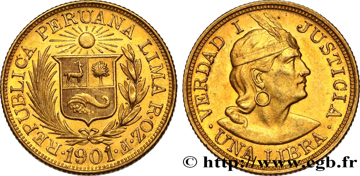 PERú 1 Libra 1901 Lima EBC 