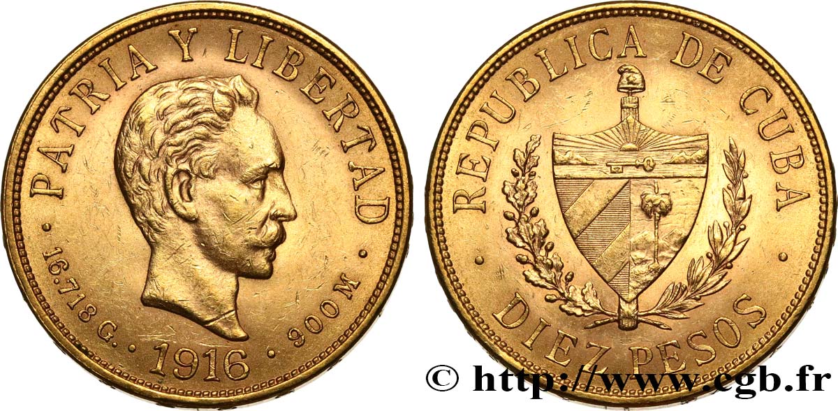 CUBA 10 Pesos  1916 Philadelphie SUP 