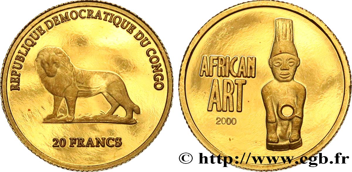 DEMOKRATISCHE REPUBLIK KONGO 20 Francs Art Africain 2000  fST 