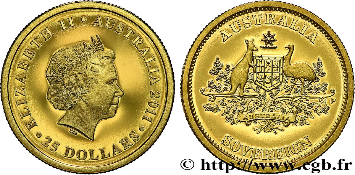 AUSTRALIA 25 Dollars ou Souverain Proof 2011 Perth FDC 