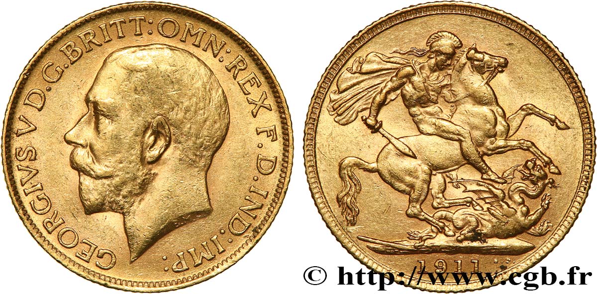 INVESTMENT GOLD 1 Souverain Georges V 1911 Londres fVZ 