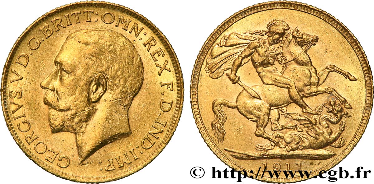 INVESTMENT GOLD 1 Souverain Georges V 1911 Londres q.SPL 