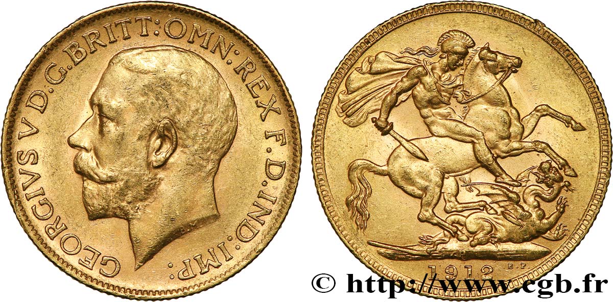INVESTMENT GOLD 1 Souverain Georges V 1912 Perth AU 