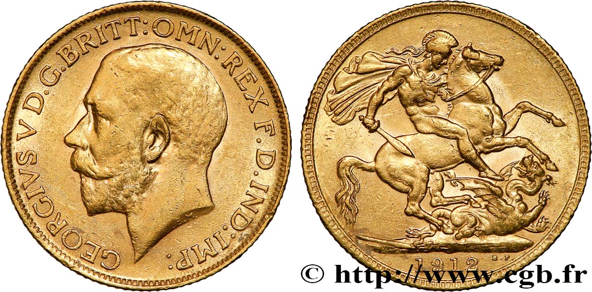 INVESTMENT GOLD 1 Souverain Georges V 1912 Londres q.SPL 