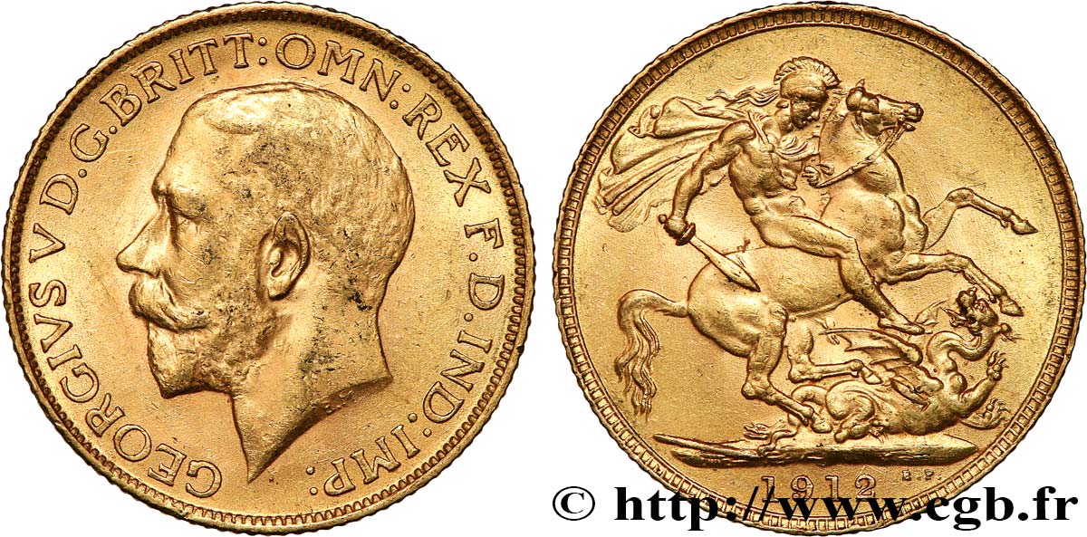 INVESTMENT GOLD 1 Souverain Georges V 1912 Londres q.SPL 