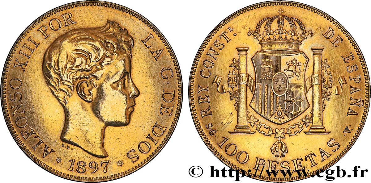 SPAIN - KINGDOM OF SPAIN - ALFONSO XIII 100 Pesetas (19-62) 1962 Madrid AU 