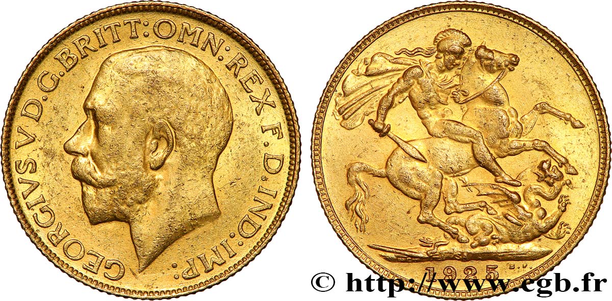 INVESTMENT GOLD 1 Souverain Georges V 1925 Afrique du Sud EBC 