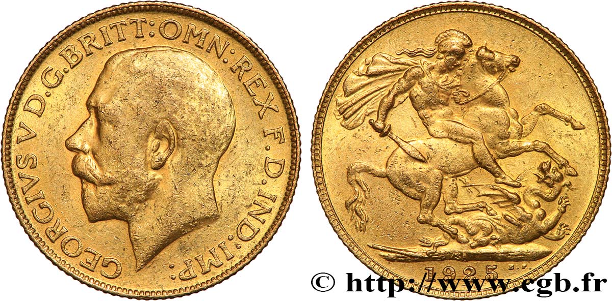 INVESTMENT GOLD 1 Souverain Georges V 1925 Afrique du Sud VZ 