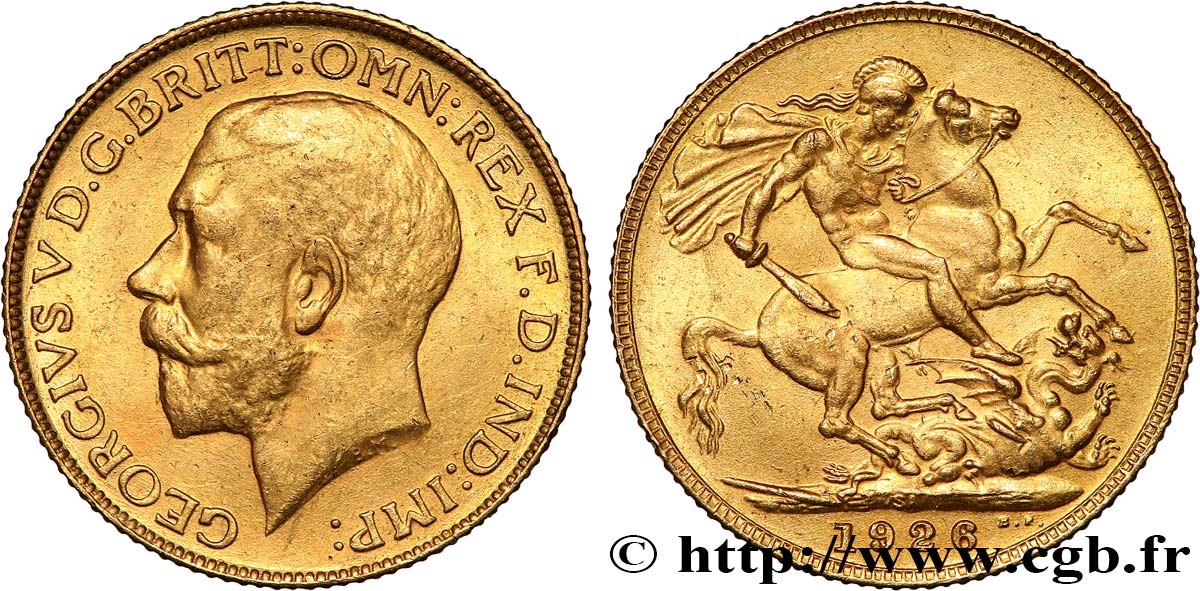 INVESTMENT GOLD 1 Souverain Georges V 1926 Afrique du Sud AU 