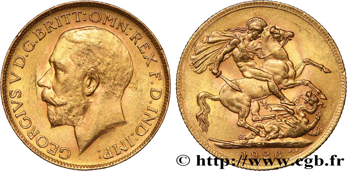INVESTMENT GOLD 1 Souverain Georges V 1926 Afrique du Sud AU 