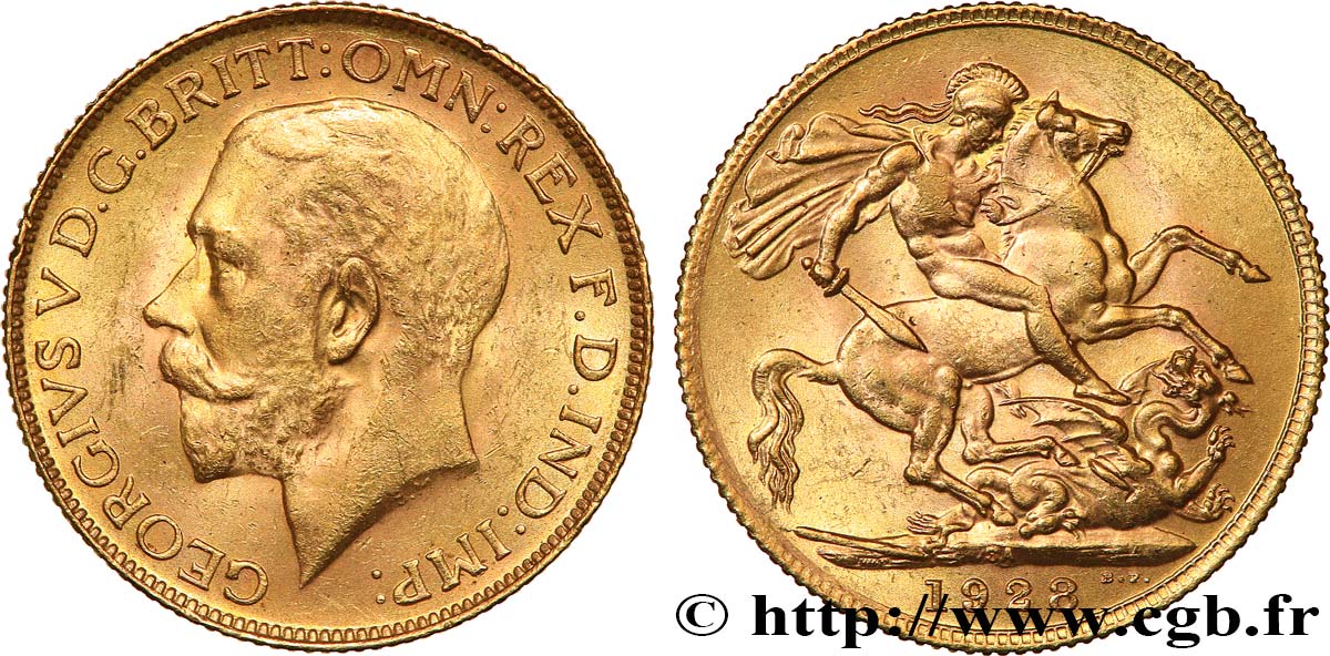 INVESTMENT GOLD 1 Souverain Georges V 1928 Afrique du Sud VZ 