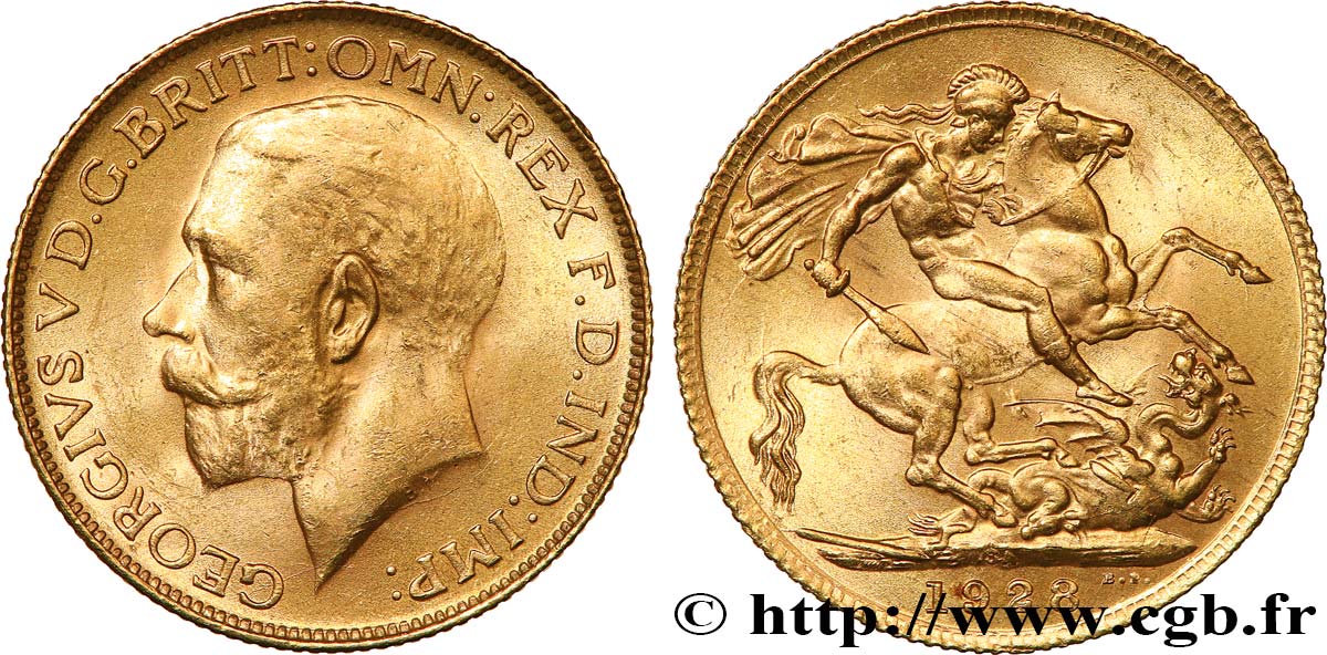 INVESTMENT GOLD 1 Souverain Georges V 1928 Afrique du Sud MS 