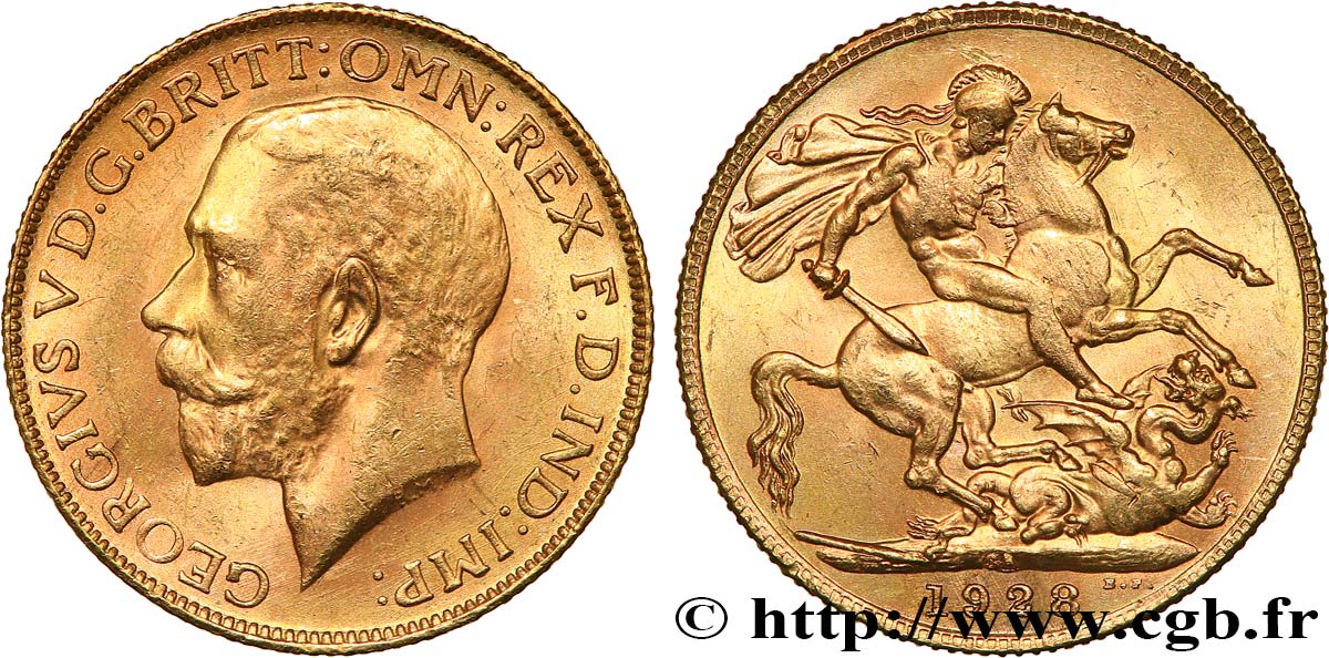 INVESTMENT GOLD 1 Souverain Georges V 1928 Afrique du Sud SC 