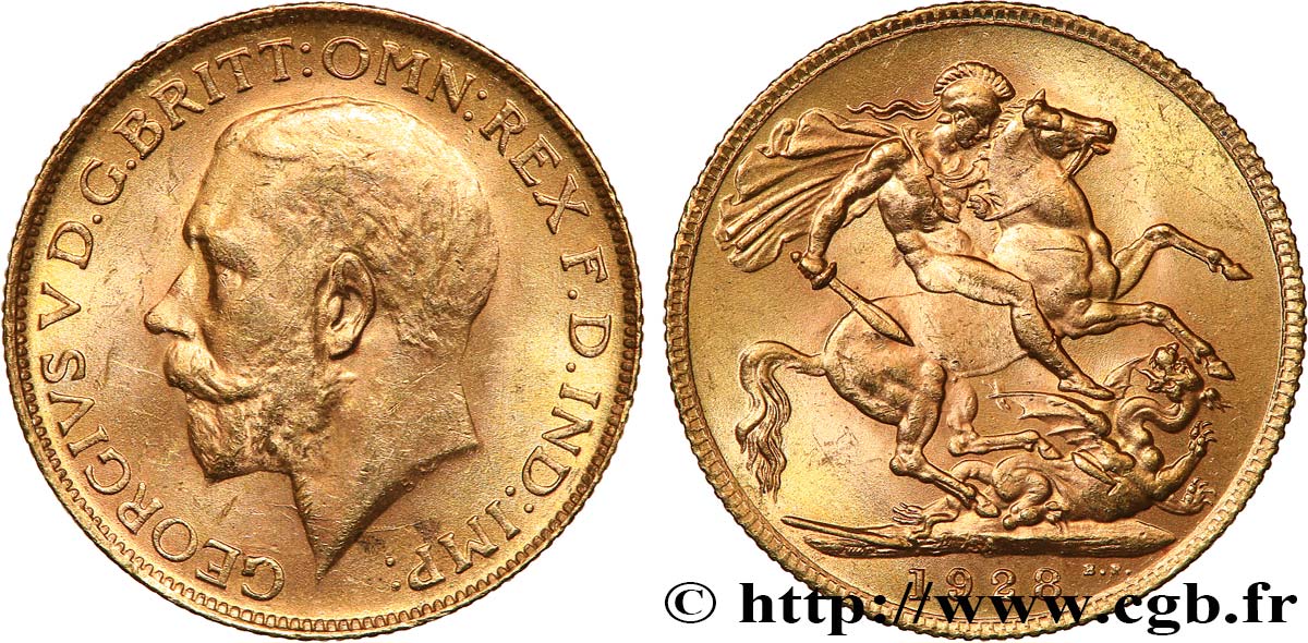 INVESTMENT GOLD 1 Souverain Georges V 1928 Afrique du Sud fST 