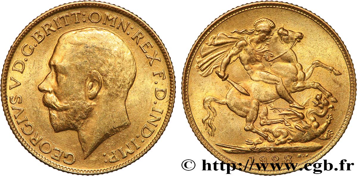 INVESTMENT GOLD 1 Souverain Georges V 1928 Afrique du Sud AU 